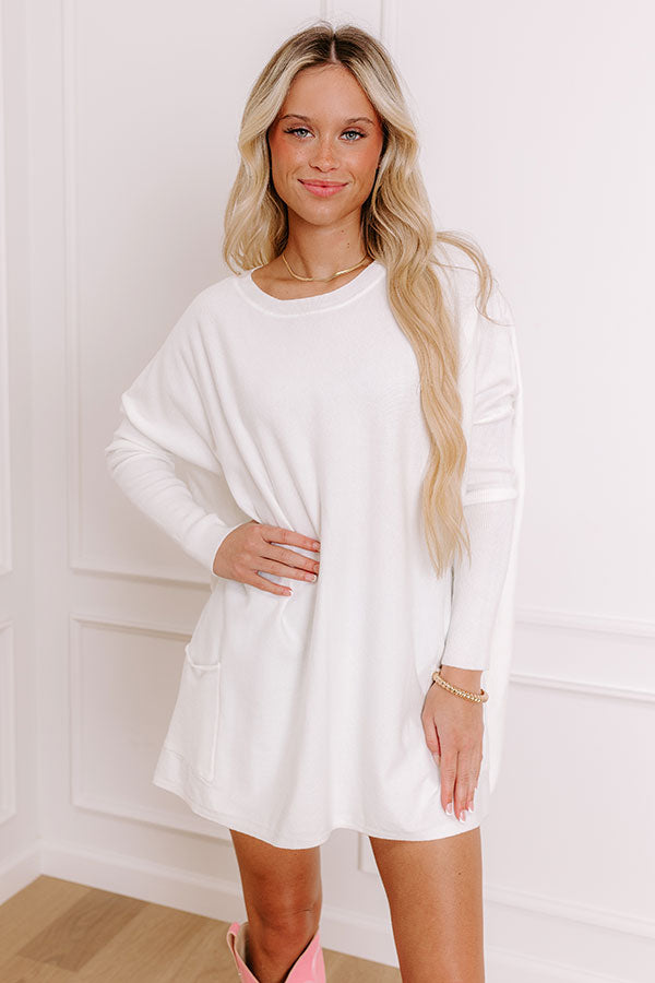 Premium Always Cozy Sweater Top - Ultimate Comfort in White