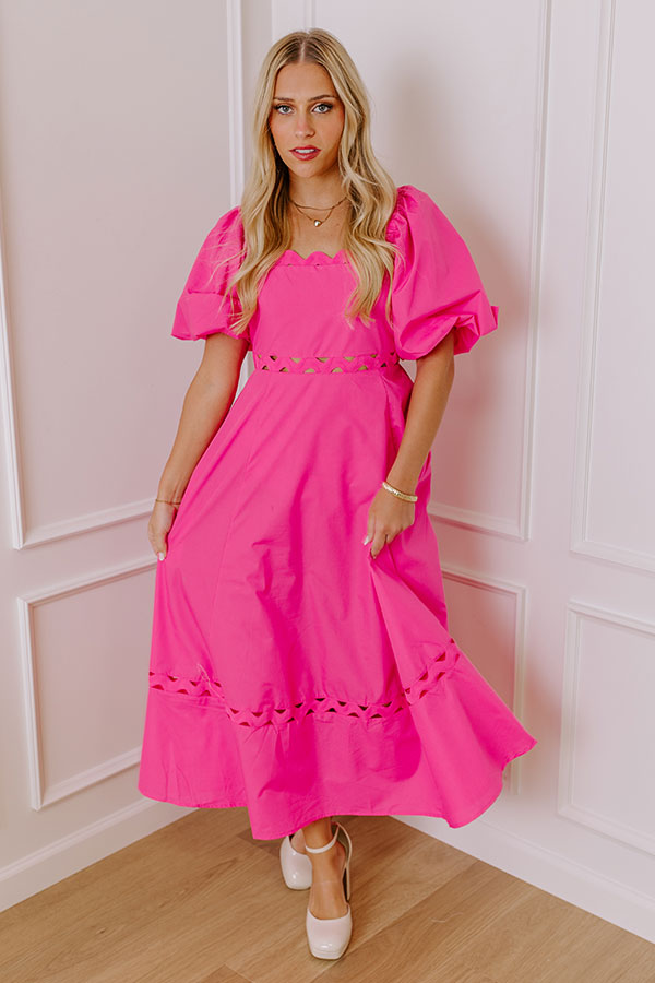 Ultimate Chic Margaritas Please Cut Out Midi Dress - Hot Pink