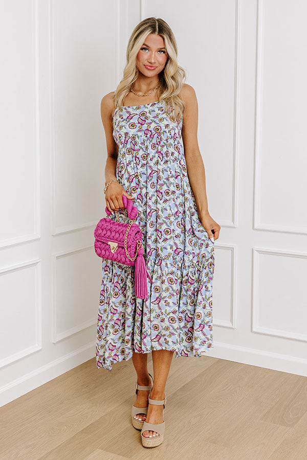 Premium Lavender Floral Midi Dress - Sweet Intentions Collection