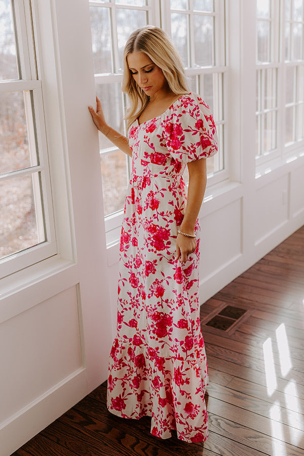 Ultimate Floral Maxi Dress - Hot Pink Elegance