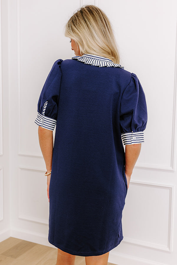 Premium Yacht Club Mini Dress in Navy | Ultimate Seaside Style