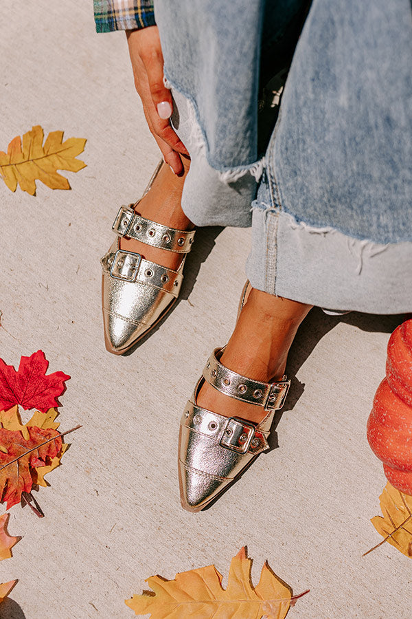 Premium Adaline Metallic Flats in Gold – Ultimate Style Upgrade