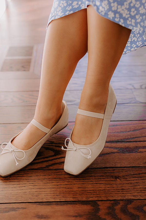 Premium Emily Velveteen Ballet Flats in Oatmeal - Ultimate Comfort & Style