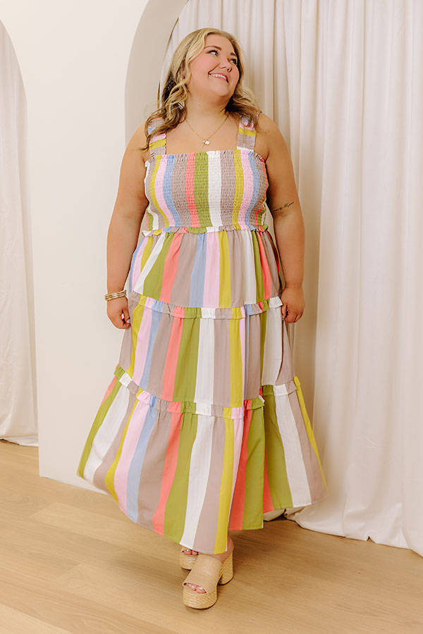 Ultimate Sunny Stroll Maxi Dress - Premium Stripe Design