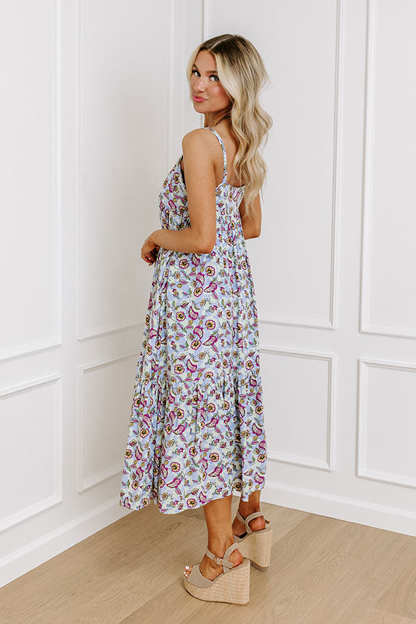 Premium Lavender Floral Midi Dress - Sweet Intentions Collection