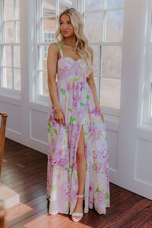 Premium Heartfelt Elegance Floral Maxi Dress