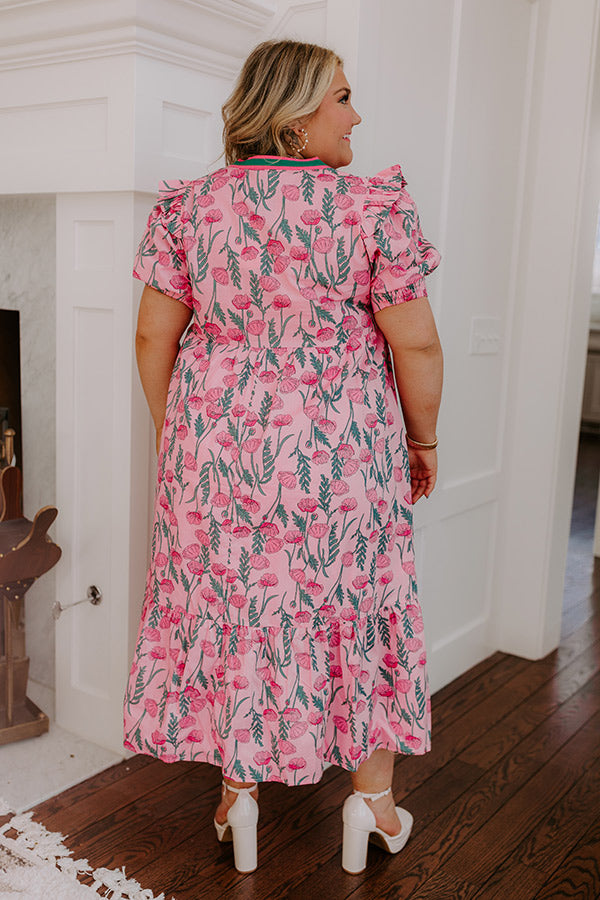 Premium Spring Meadows Floral Midi Dress