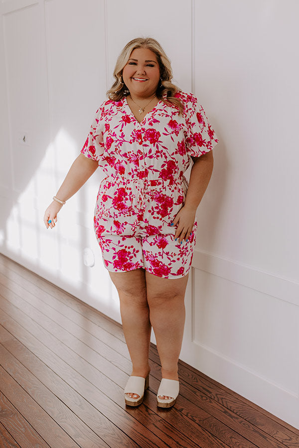 Ultimate Floral Romper - Hot Pink Curves Edition