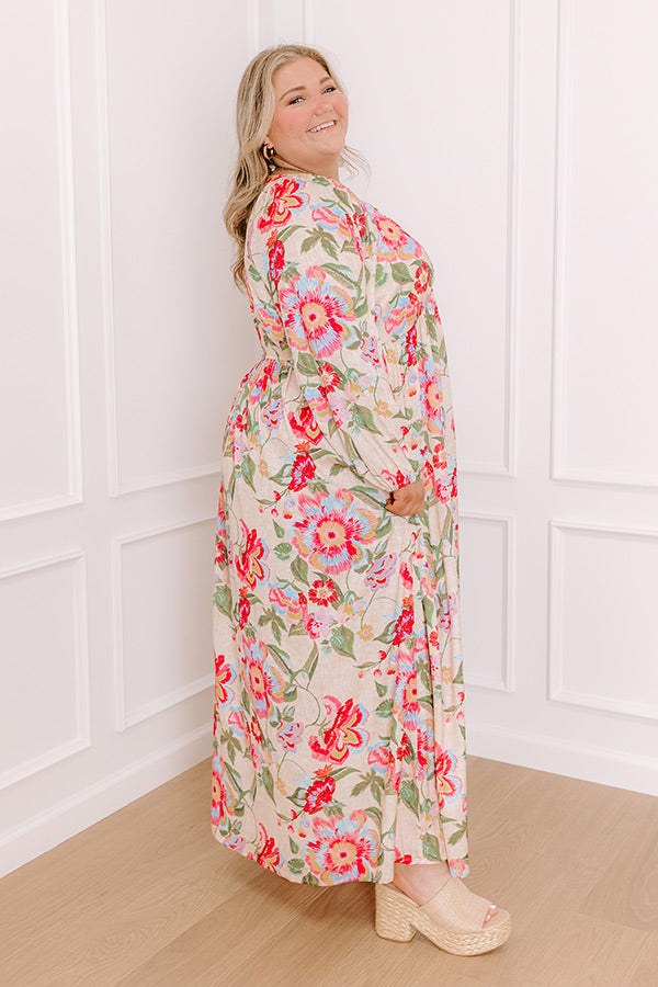 Ultimate Hibiscus Daydream Maxi Dress - Premium Curves Collection