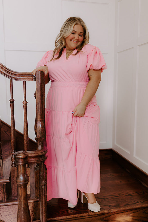 Ultimate Elegance Maxi Dress - Pink Curves