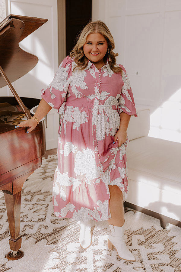 Ultimate Floral Midi Dress - Blush Curves Edition