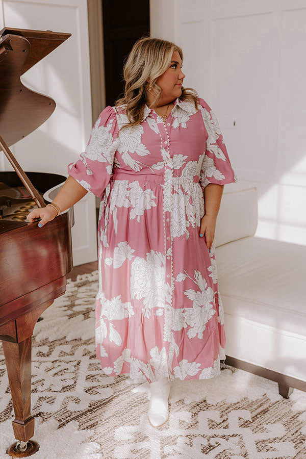 Ultimate Floral Midi Dress - Blush Curves Edition