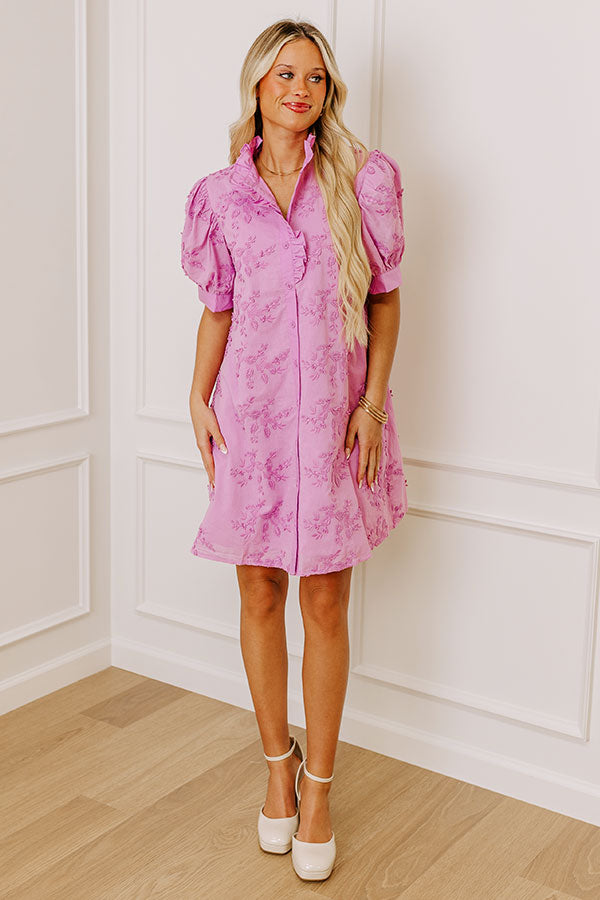 Premium Lavender Embroidered Mini Dress - Ultimate Casual Elegance