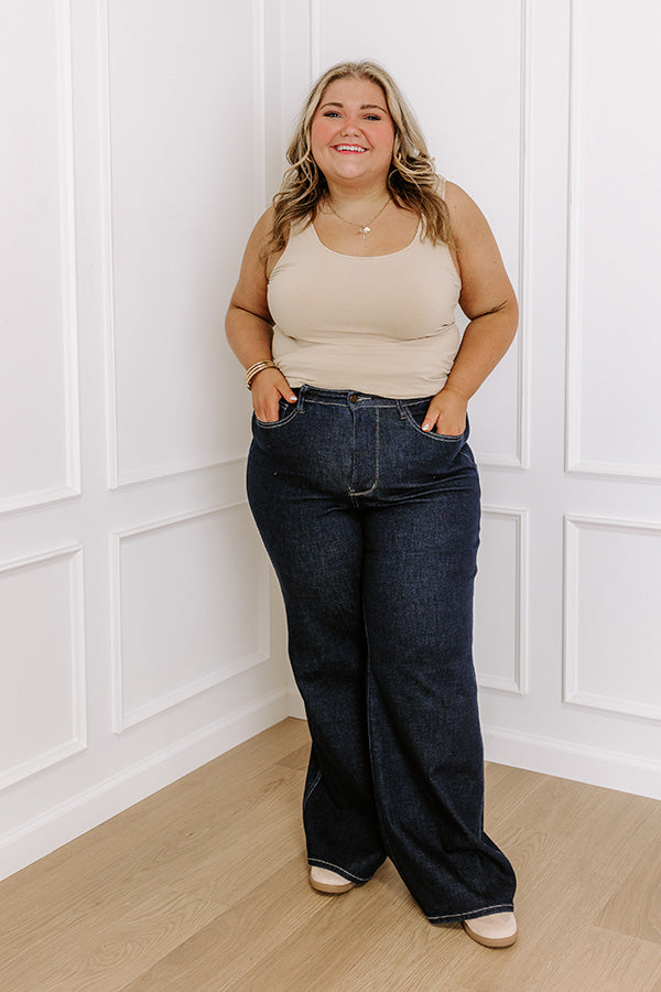 JUDY BLUE Premium Saylor High Waist Wide Leg Jeans for Curves