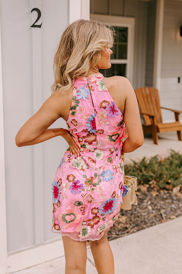 Ultimate Pink Embroidered Party Mini Dress - Premium Fit & Style