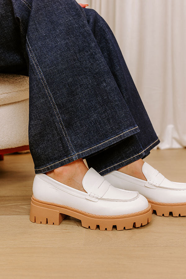 Premium White Piper Faux Leather Loafers - Ultimate Comfort & Style