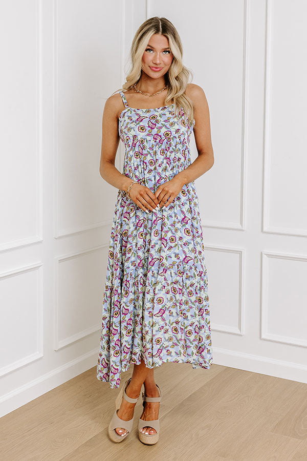 Premium Lavender Floral Midi Dress - Sweet Intentions Collection