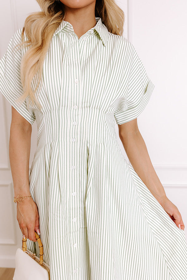 Premium Sage Stripe Maxi Dress - Ultimate Style Upgrade