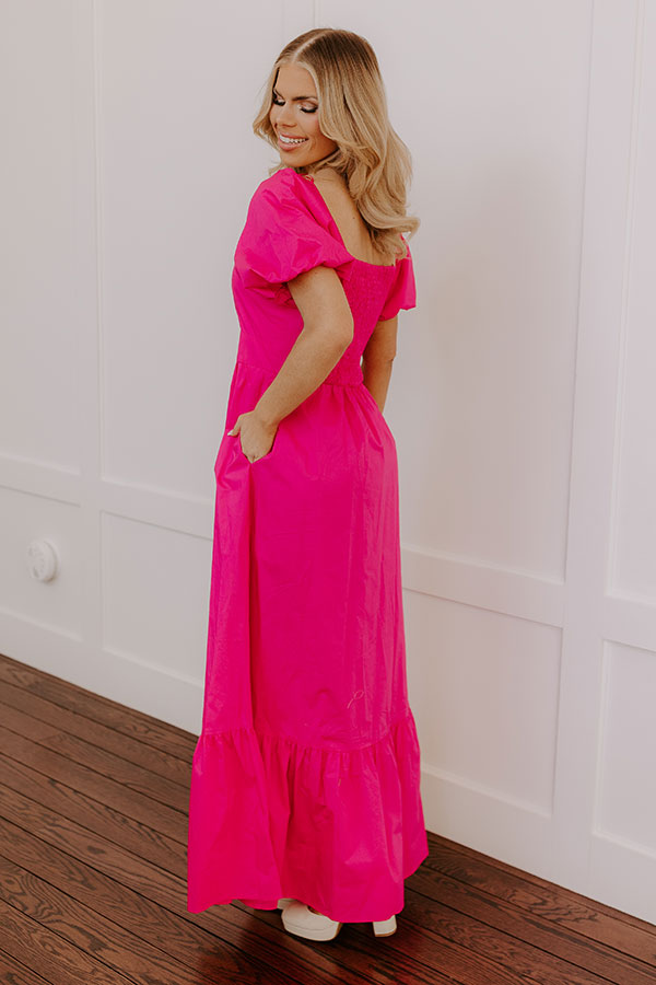 Ultimate Sweet Serendipity Maxi Dress - Hot Pink Elegance