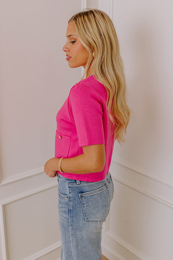 Premium Knit Top in Hot Pink - Ultimate Casual Elegance