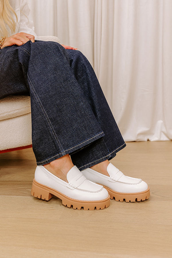 Premium White Piper Faux Leather Loafers - Ultimate Comfort & Style