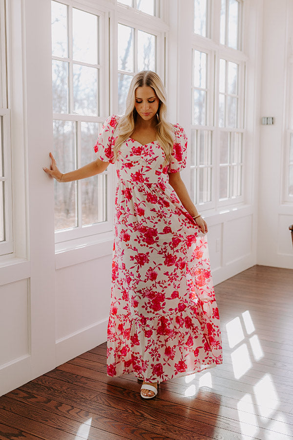 Ultimate Floral Maxi Dress - Hot Pink Elegance