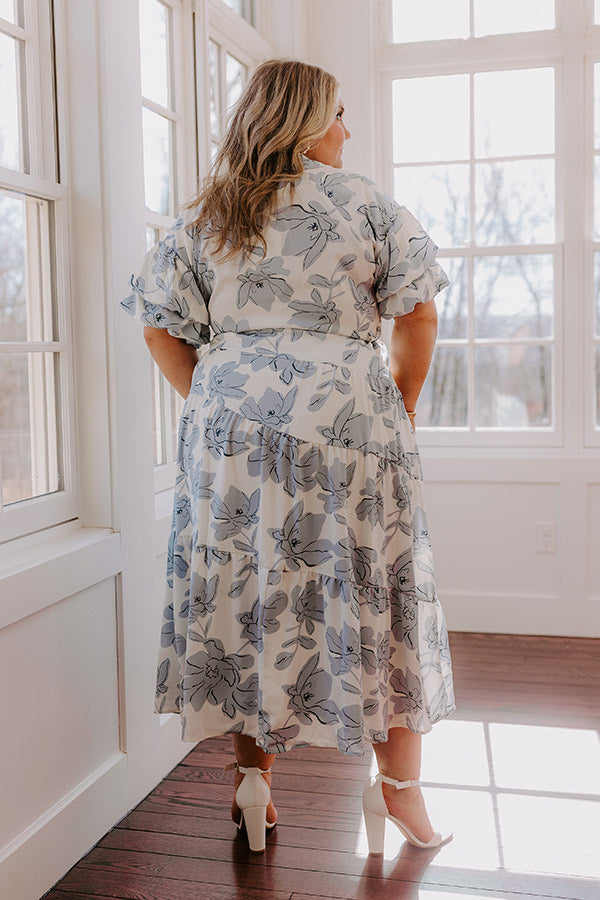 Premium Cherished Moments Floral Maxi Dress for Curves - Effortless Style & Comfort