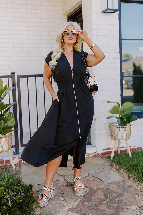 Ultimate Chic Black Curves Midi Dress