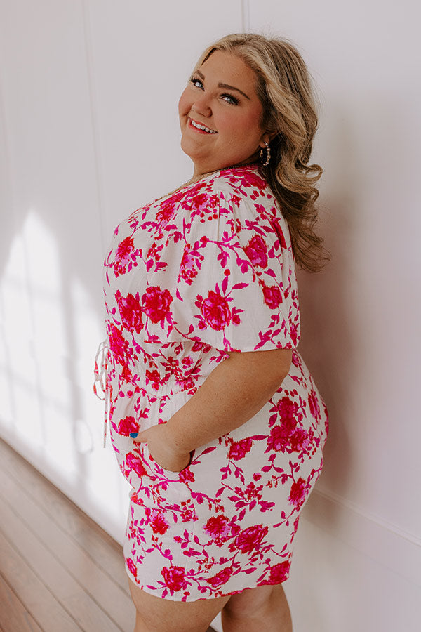 Ultimate Floral Romper - Hot Pink Curves Edition