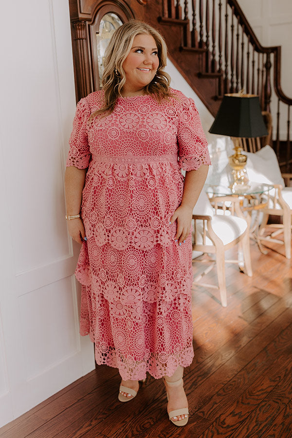 Ultimate Elegance Crochet Tiered Midi Dress - Timeless Beauty