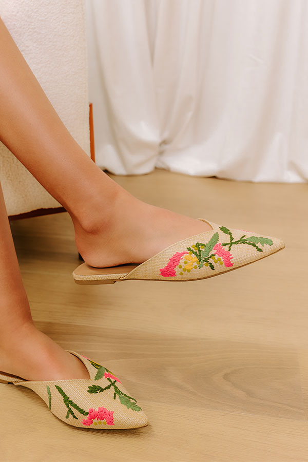 Premium Hazel Raffia Embroidered Flats - Ultimate Comfort & Style