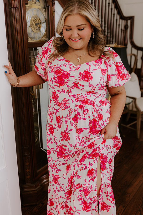 Ultimate Floral Maxi Dress - Hot Pink Curves