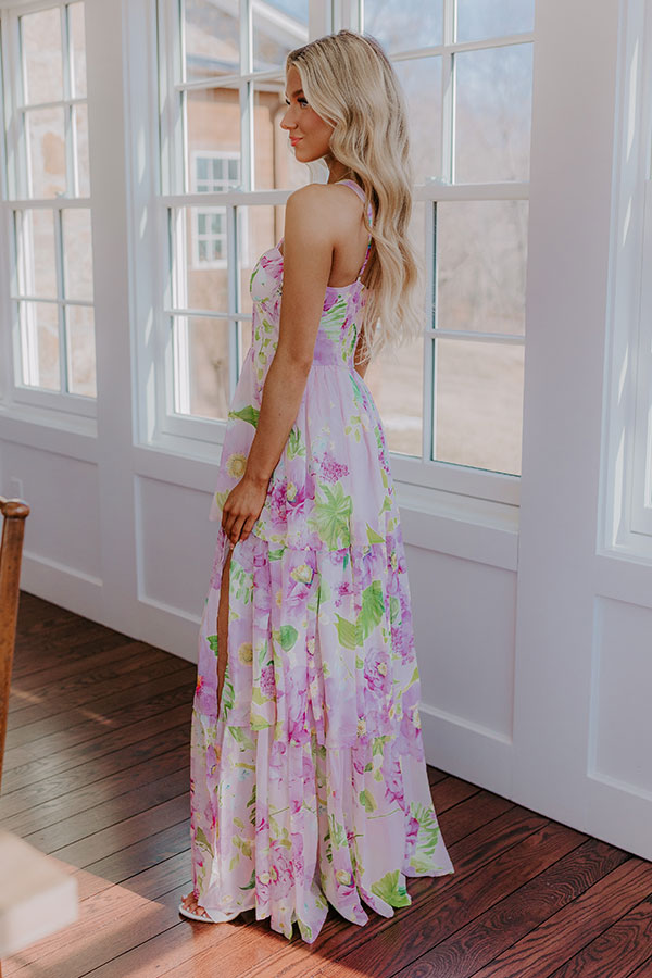 Premium Heartfelt Elegance Floral Maxi Dress