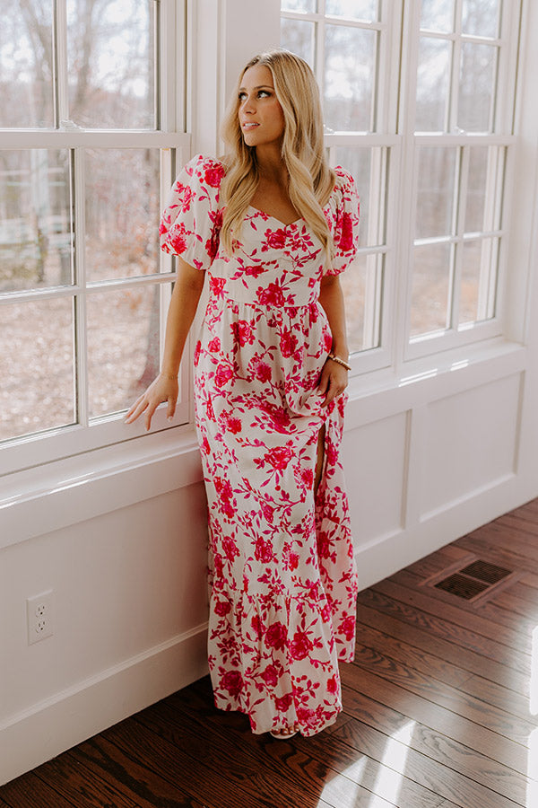 Ultimate Floral Maxi Dress - Hot Pink Elegance