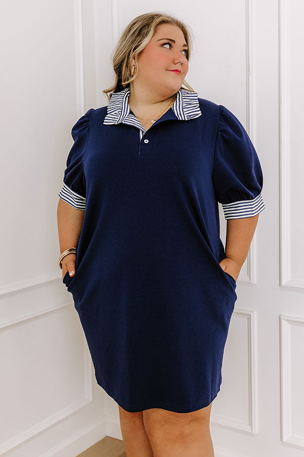 Premium Yacht Club Mini Dress: Navy Curves Edition