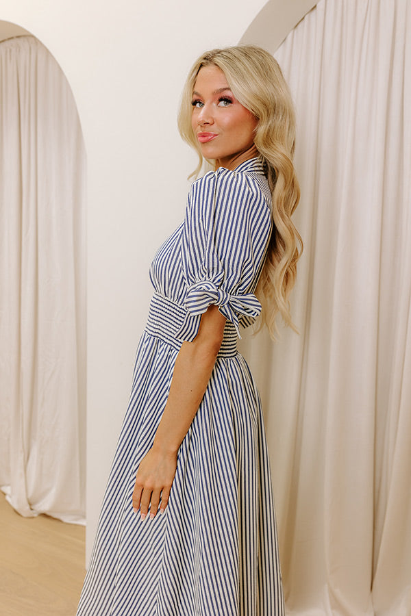 Ultimate Pier Stripe Midi Dress - Premium Style