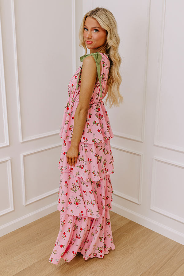 Premium Garden Dreams Tiered Maxi Dress