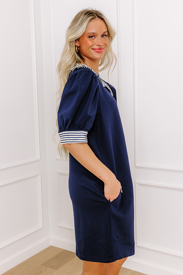 Premium Yacht Club Mini Dress in Navy | Ultimate Seaside Style