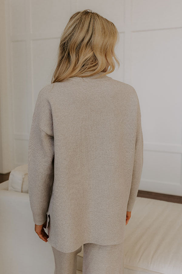 Premium Cozy-Chic Knit Sweater in Warm Taupe