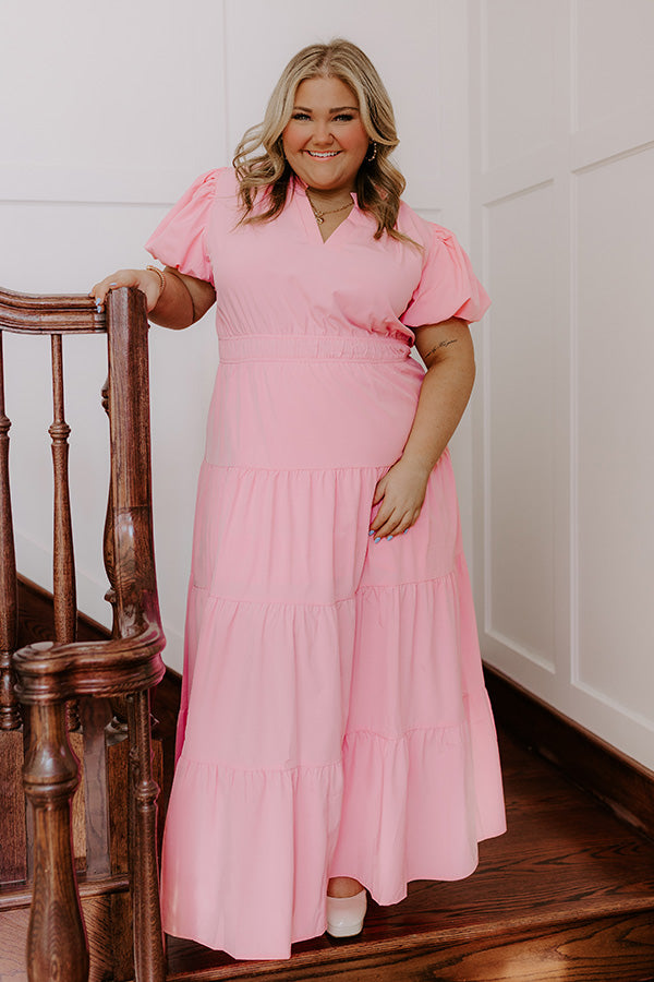 Ultimate Elegance Maxi Dress - Pink Curves