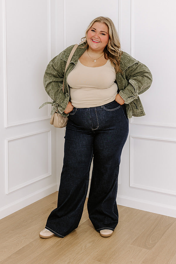 JUDY BLUE Premium Saylor High Waist Wide Leg Jeans for Curves