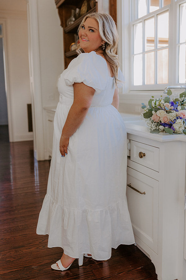 Premium Sweet Serendipity Maxi Dress - Ultimate White Curves Elegance