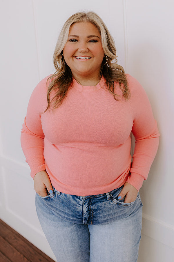 Ultimate Breezy Chic Knit Sweater Top - Bubblegum Pink Curves