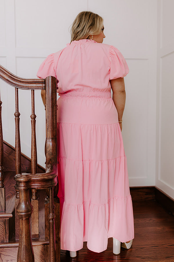 Ultimate Elegance Maxi Dress - Pink Curves