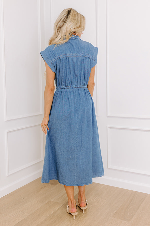 Ultimate Honeysuckle Dreams Chambray Midi Dress