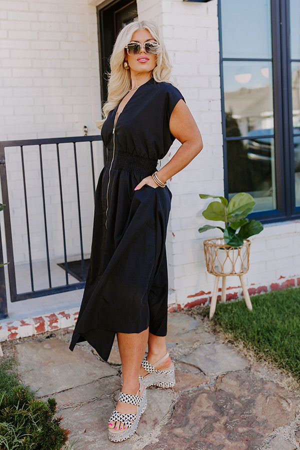 Ultimate Chic Black Curves Midi Dress