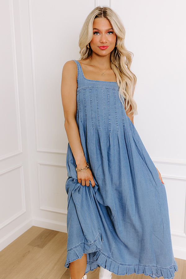 Premium Sunshine Chambray Maxi Dress - Ultimate Summer Style