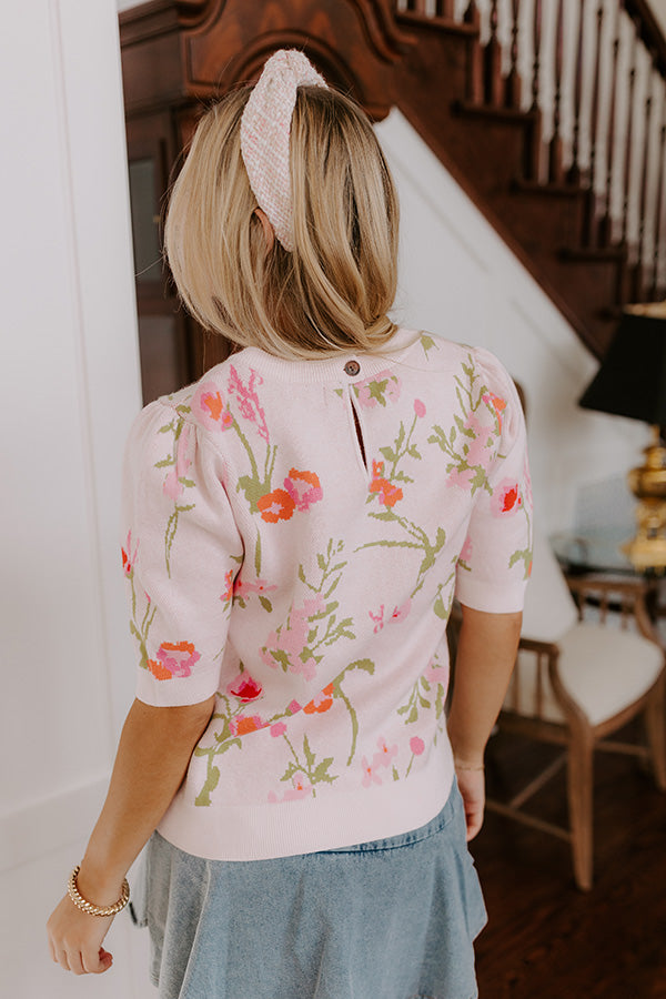 Premium Floral Couture Knit Top - Springtime Essential