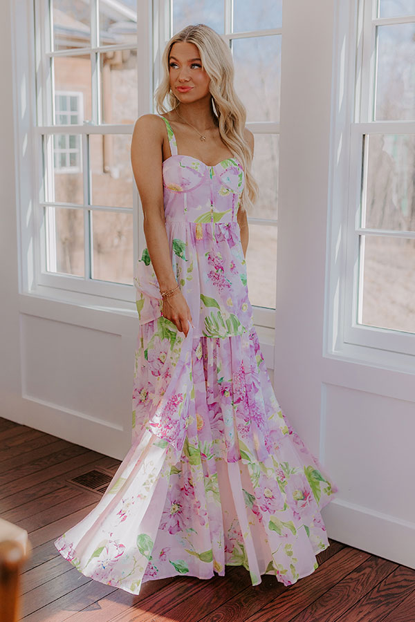 Premium Heartfelt Elegance Floral Maxi Dress