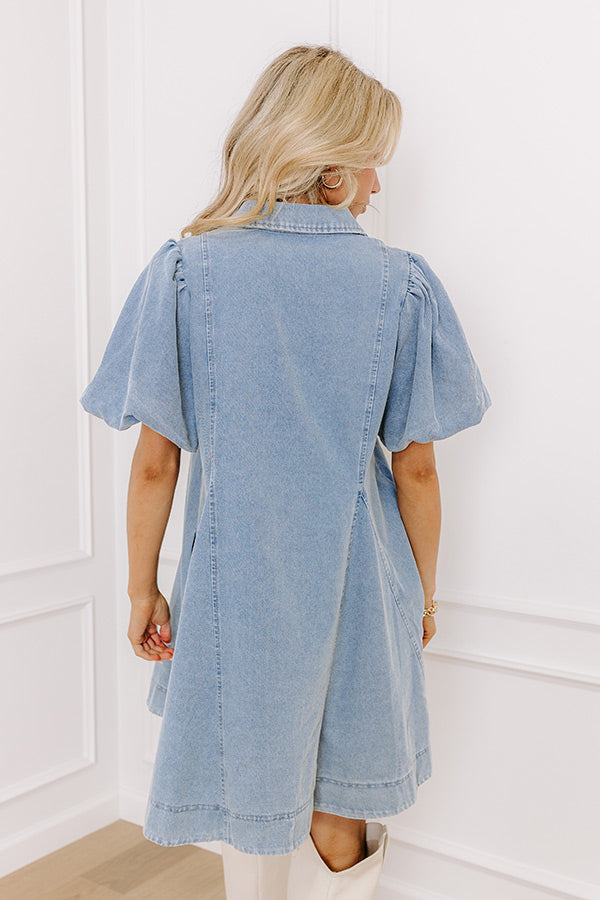 Premium Dreamy Days Denim Mini Dress - Ultimate Casual Chic